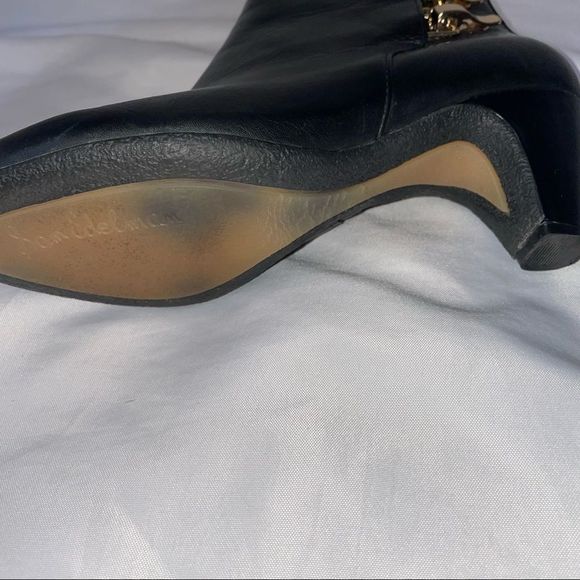 Sam Edelman Marmont Womens Black Leather Ankle Boots Booties Heels SZ 8.5 - Picture 7 of 10